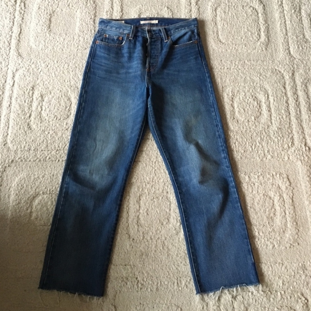 Levis wedgie high-waist straight leg jeans